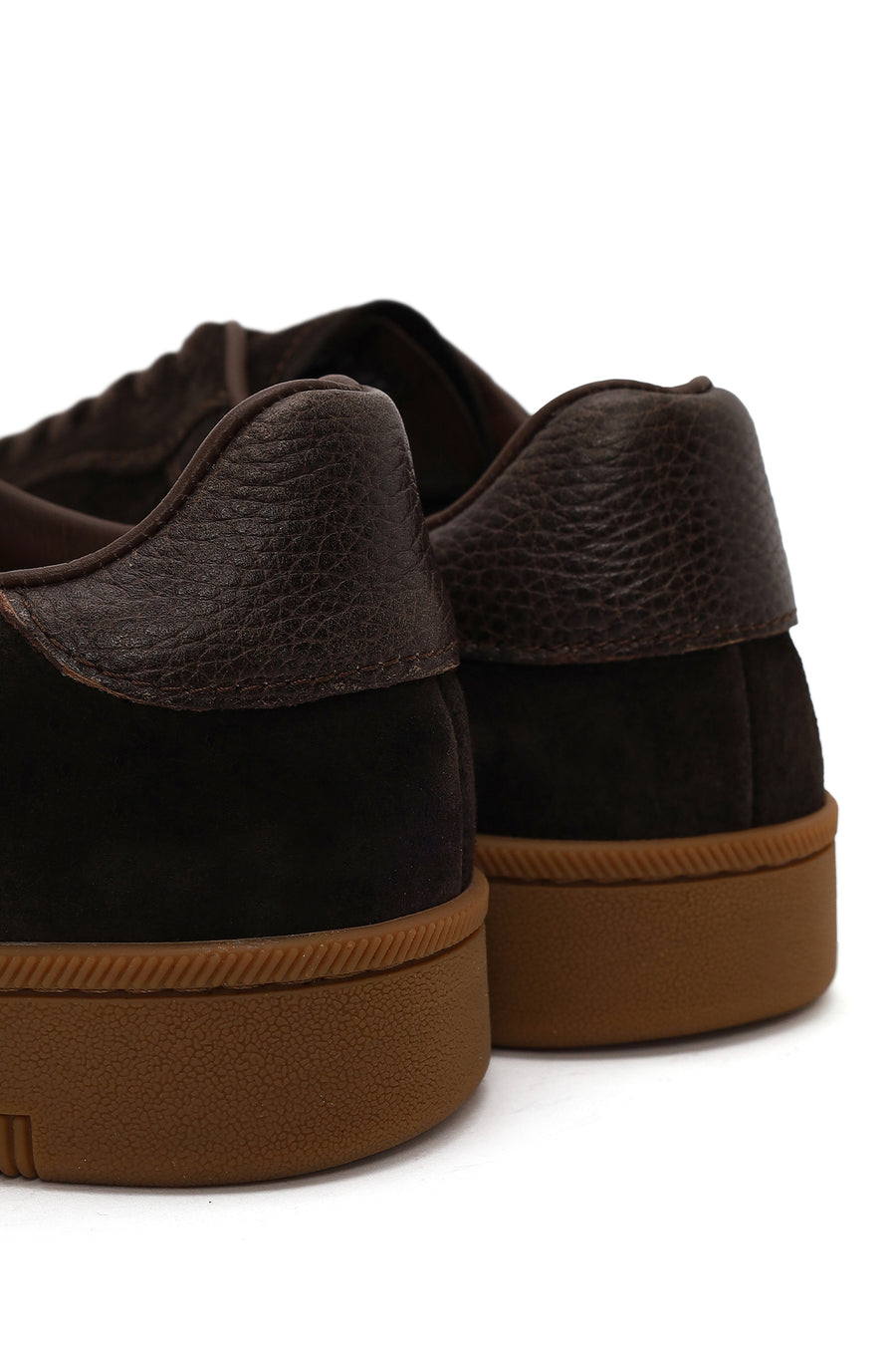 Male Brown Lace-Up Thick-Soled Suede Leather Sneaker