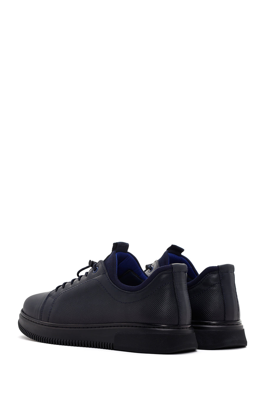 Erkek Lacivert Deri Sneaker