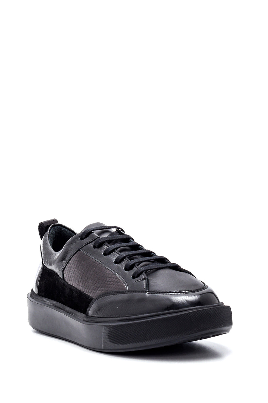 Kadın Deri Yılan Desenli Sneaker