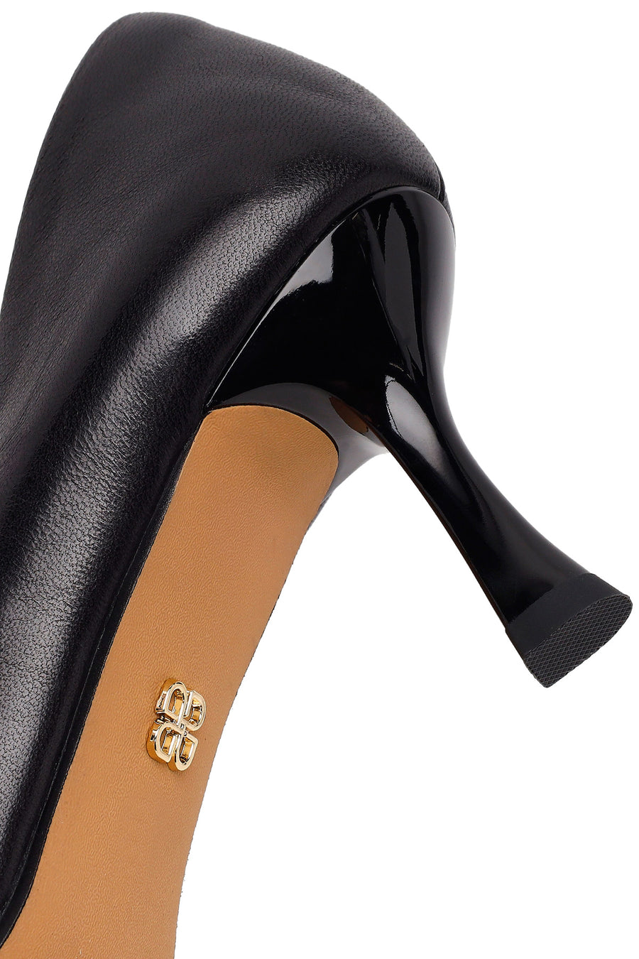 Woman Black Thin-Heeled Leather Stiletto