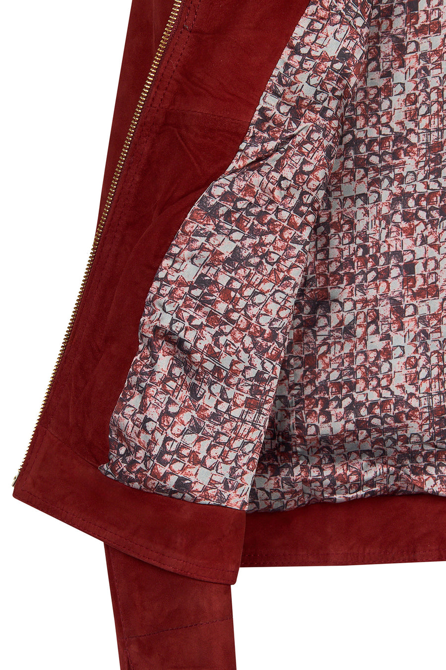 Lara Woman Burgundy Short Suede Jacket