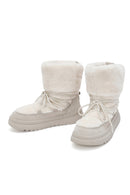 Women's White Fur Detailed Leather Boots | Derimod