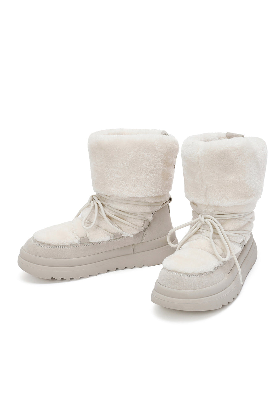 Women's White Fur Detailed Leather Boots