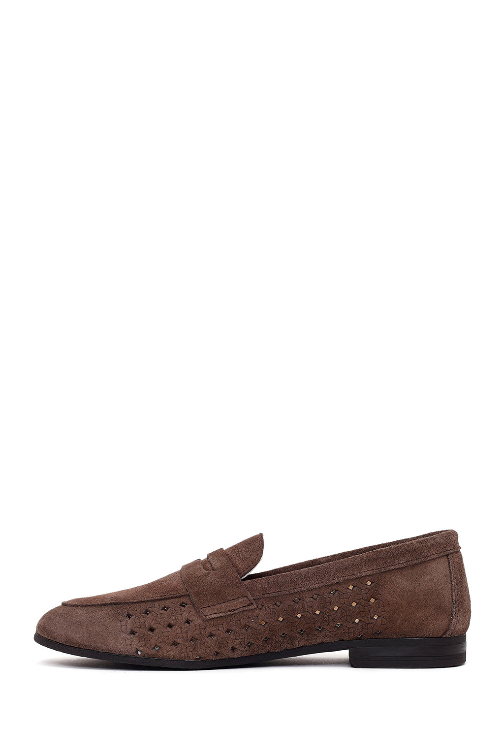 Kadın Koyu Vizon Süet Deri Loafer