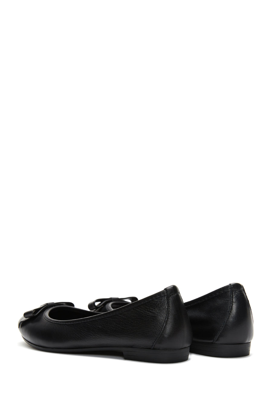 Women's Black Leather Ballerinas