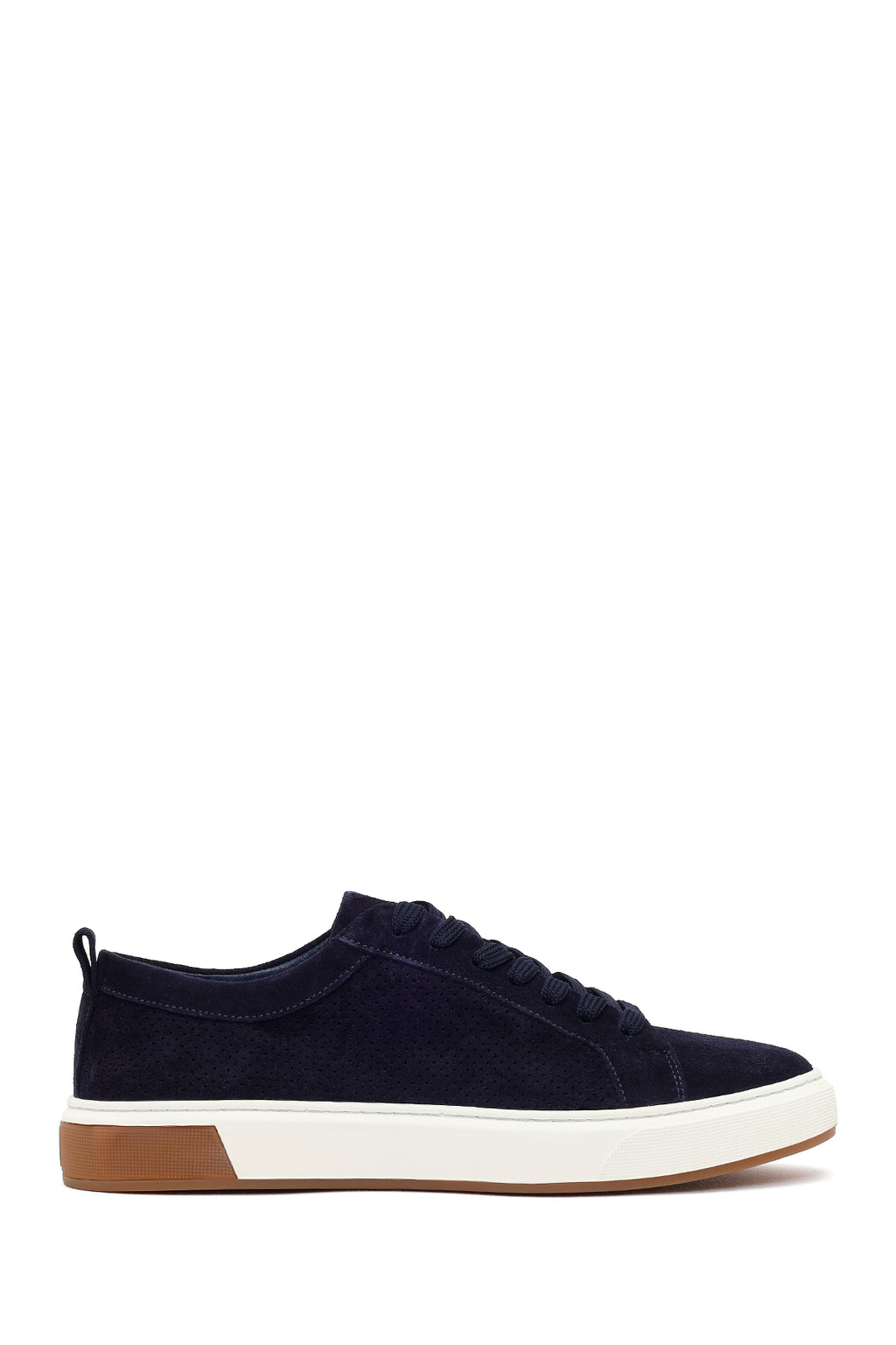 Erkek Lacivert Bağcıklı Süet Deri Sneaker