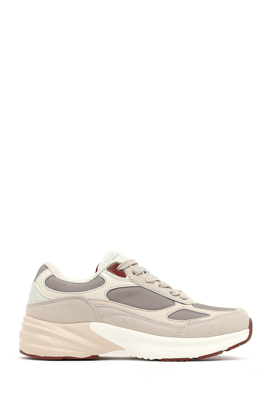 Women's Beige Lace-Up Thick-Soled Sneaker 25AFD494014 | Derimod