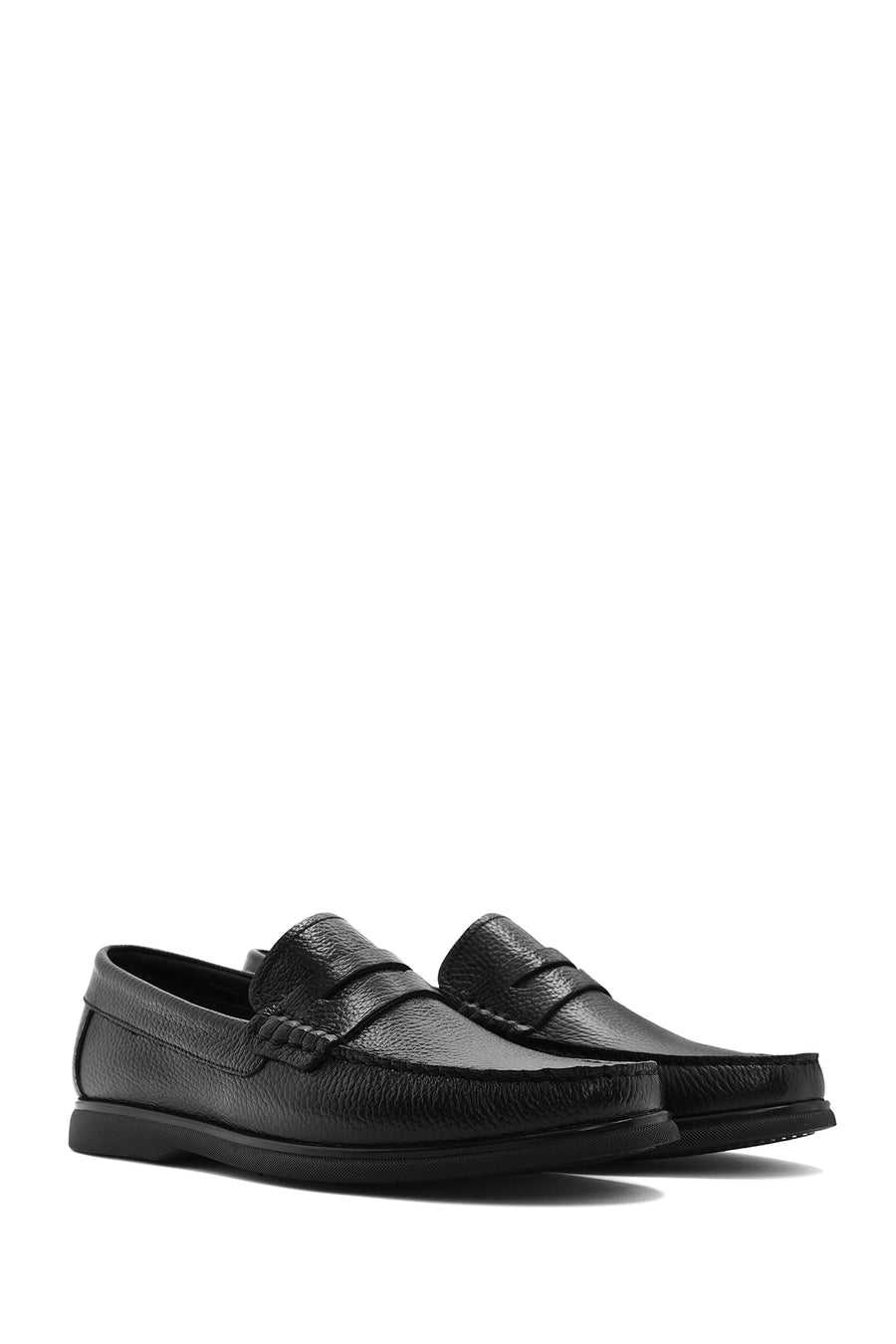 Men's Black Leather Casual Loafer