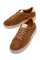 Kadın Taba Bağcıklı Süet Deri Sneaker | Derimod