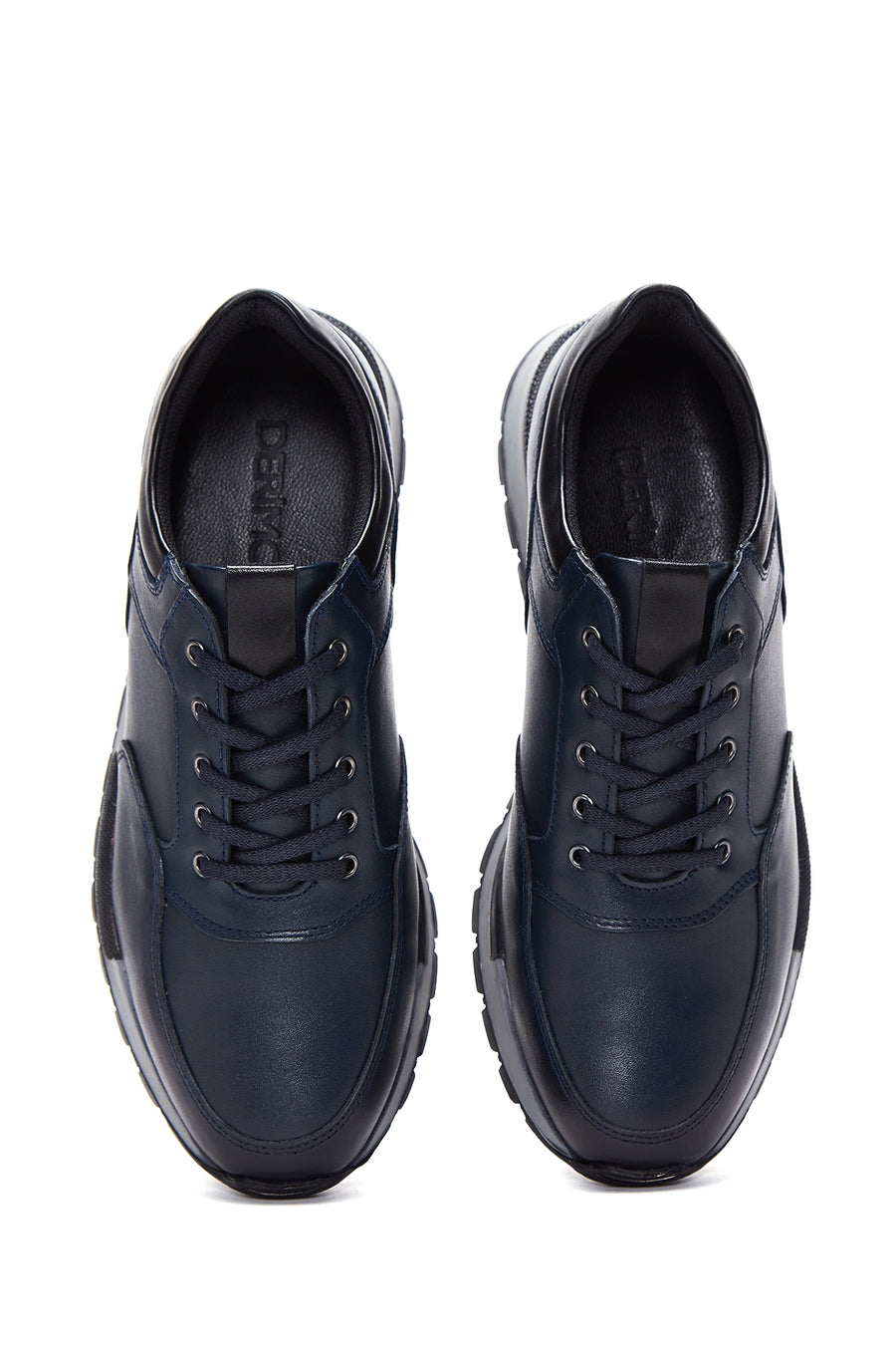 Erkek Lacivert Deri Sneaker
