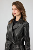 Beyonce Women's Black Leather Coat | Derimod