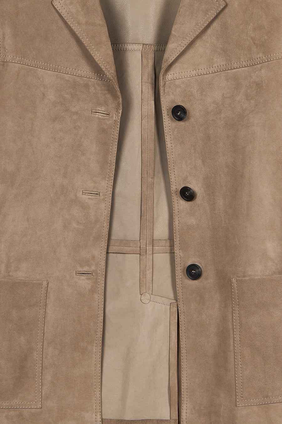 Luna Woman Beige Blazer Suede Jacket