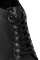 Erkek Siyah Bağcıklı Kalın Tabanlı Deri Sneaker | Derimod