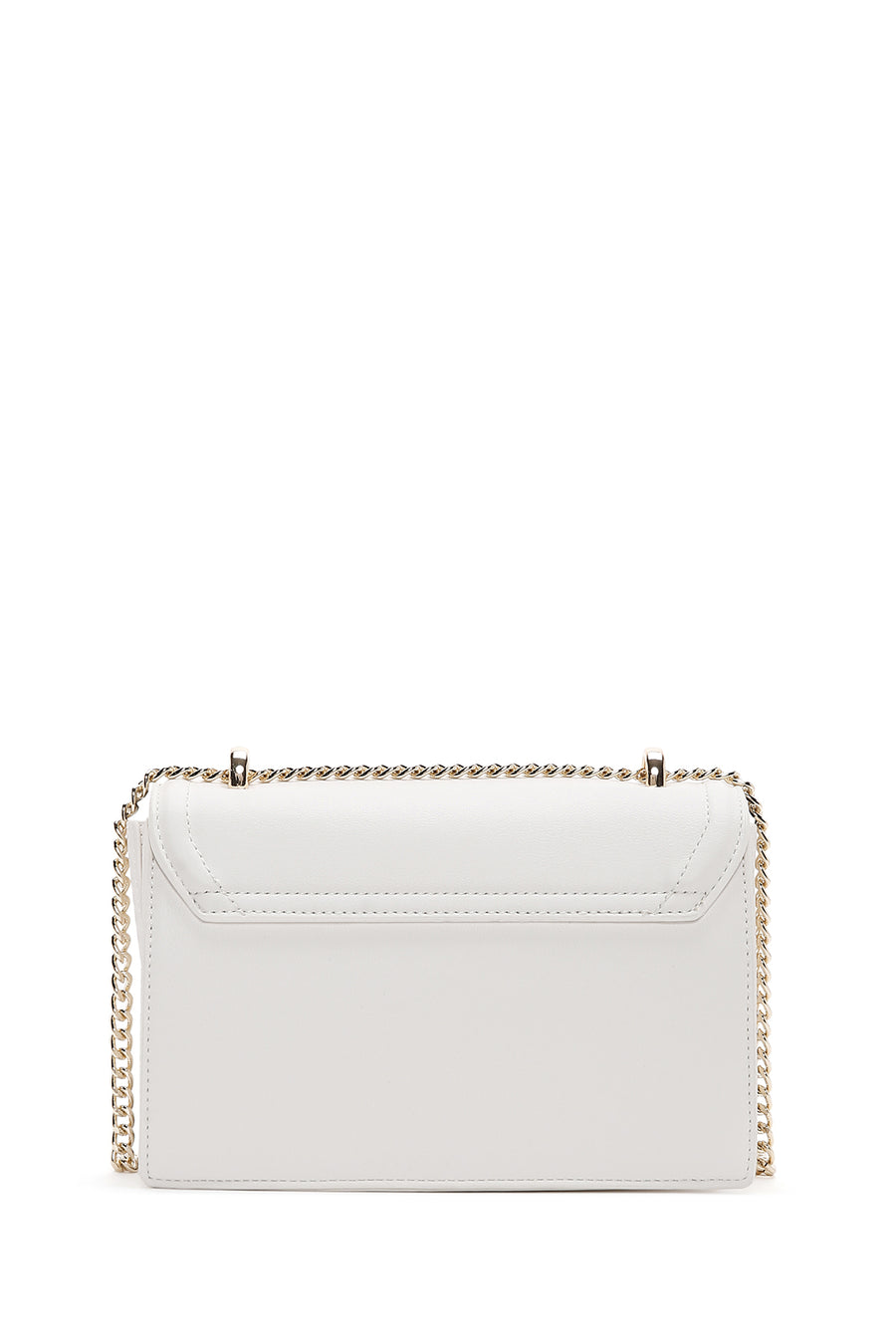Women's White Long Chain Strap Knitted Crossbody Bag