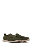 Male Khaki Nubuck Leather Loafer | Derimod
