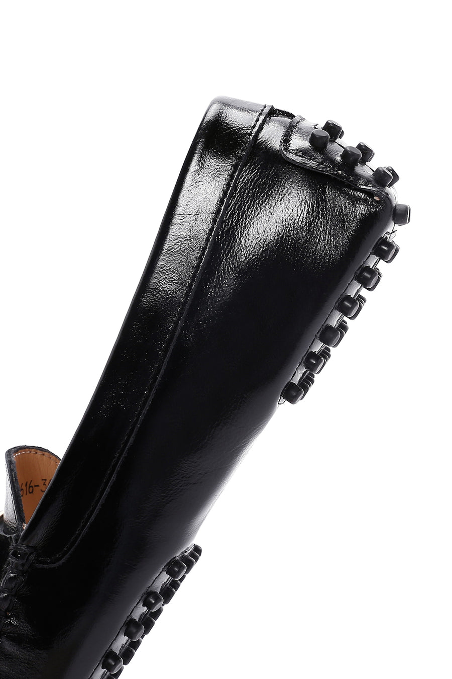 Women's Black Patent Leather Buckle Loafer