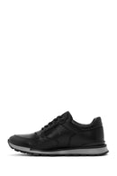 Men's Black Lace-Up Leather Casual Sneakers | Derimod