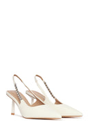 Woman White Open-Back Stiletto High Heel | Derimod