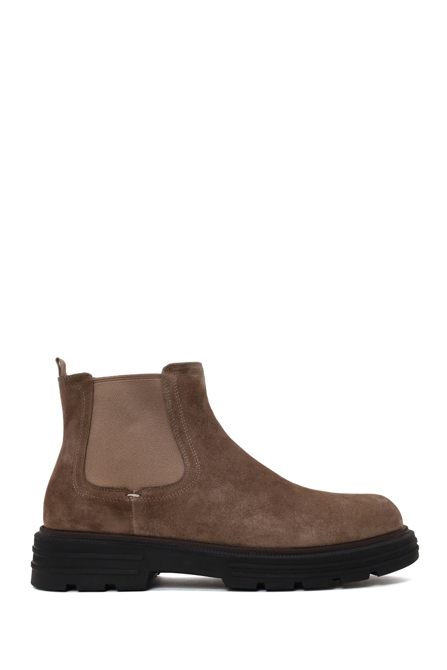 Male Mink Thick-Soled Suede Casual Chelsea Boots WM680042DS | Derimod