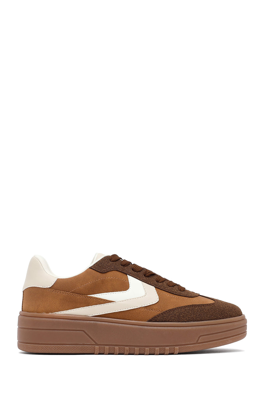 Women's Camel Lace-Up Thick-Soled Sneaker 25AFD431018 | Derimod