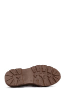 Women's Tan Suede Buckle Loafer | Derimod