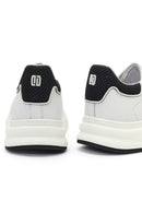 Men's White Lace-up Thick-Sole Leather Sneaker | Derimod