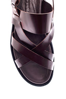 Erkek Kahverengi Deri Sandalet | Derimod