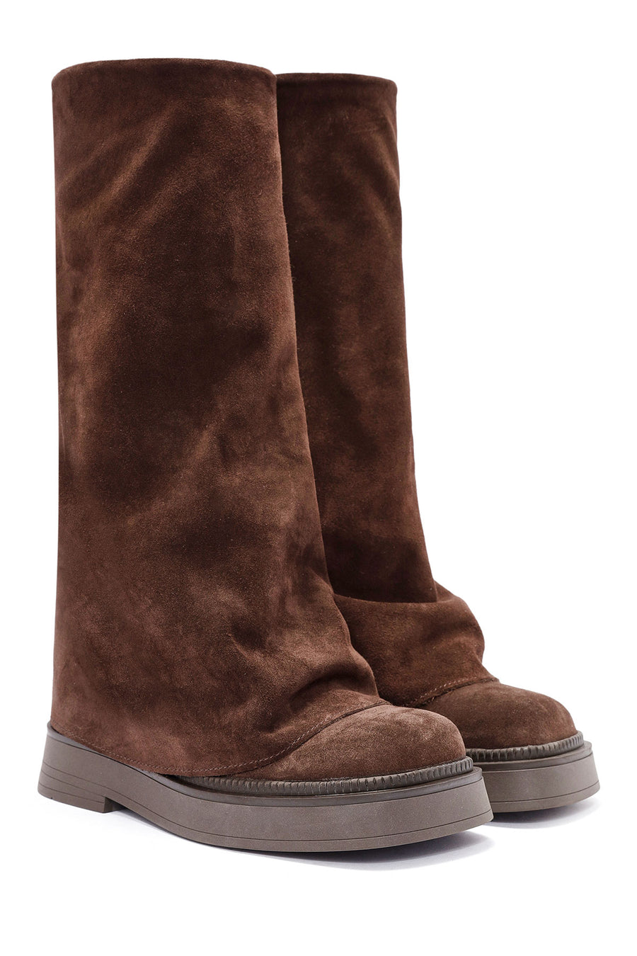 Women's Brown Suede Leather Boots