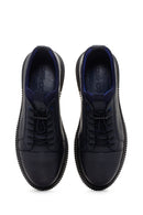 Erkek Lacivert Deri Sneaker | Derimod