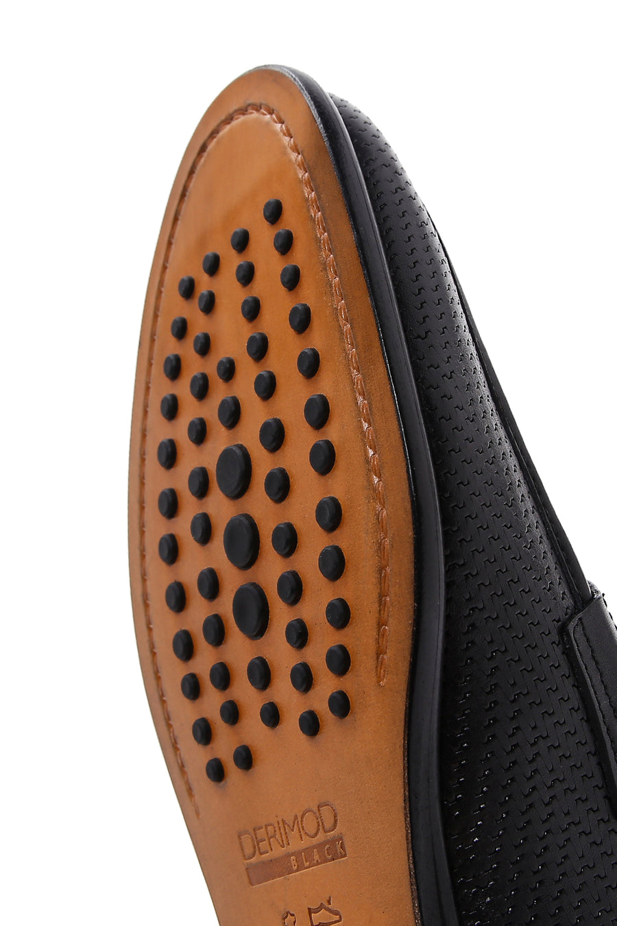 Men's Black Leather Printed Classic Loafer
