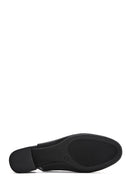 Derimod Flex Women's Black Open Back Thick Low Heel Leather Shoes | Derimod