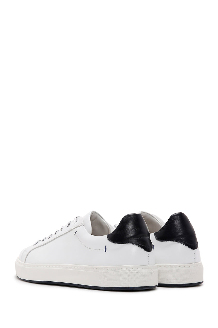 Erkek Beyaz Büyük Beden Deri Sneaker