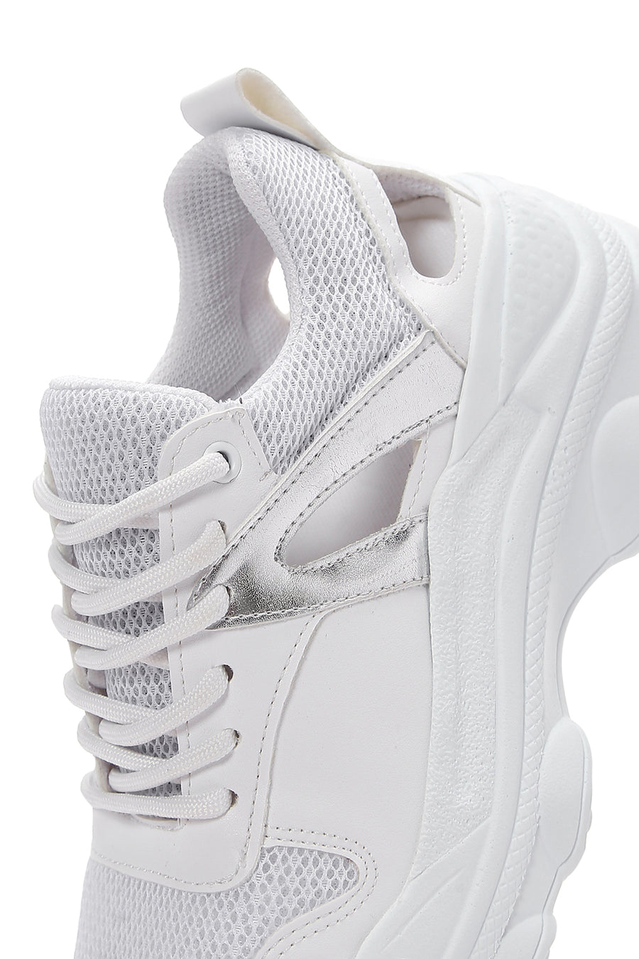 Women's White Thick Soled Sneaker