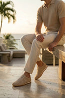 Male Beige Lace-up Suede Leather Sneaker | Derimod