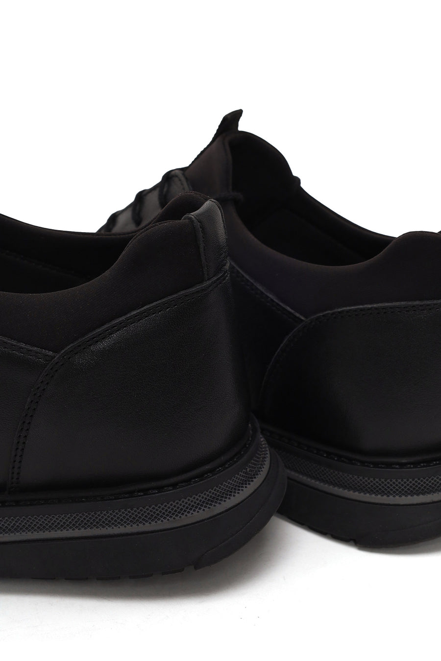 Male Black Lace-Up Leather Casual Shoes