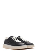 Alberto Guardiani Men's Black New Era Lace-Up Leather Sneakers | Derimod