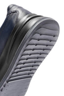 Men's Navy Blue Lace-Up Leather Sneaker | Derimod
