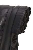 Harley Davidson Woman Black Shorbone Zip Closure Thick-Soled Leather Combat Boots | Derimod