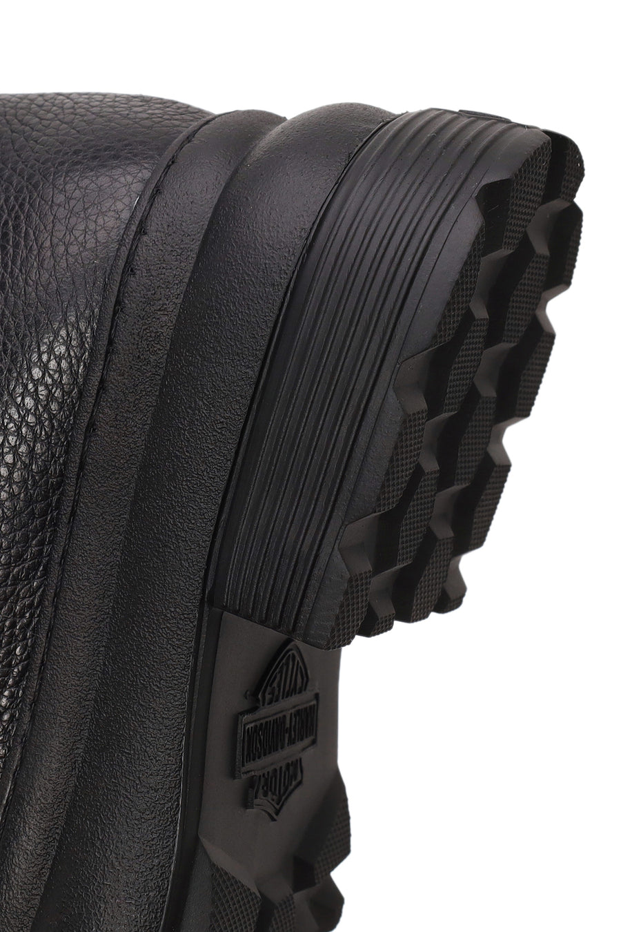 Harley Davidson Woman Black Shorbone Zip Closure Thick-Soled Leather Combat Boots