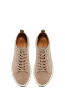 Male Beige Lace-Up Thick-Soled Suede Leather Sneaker | Derimod