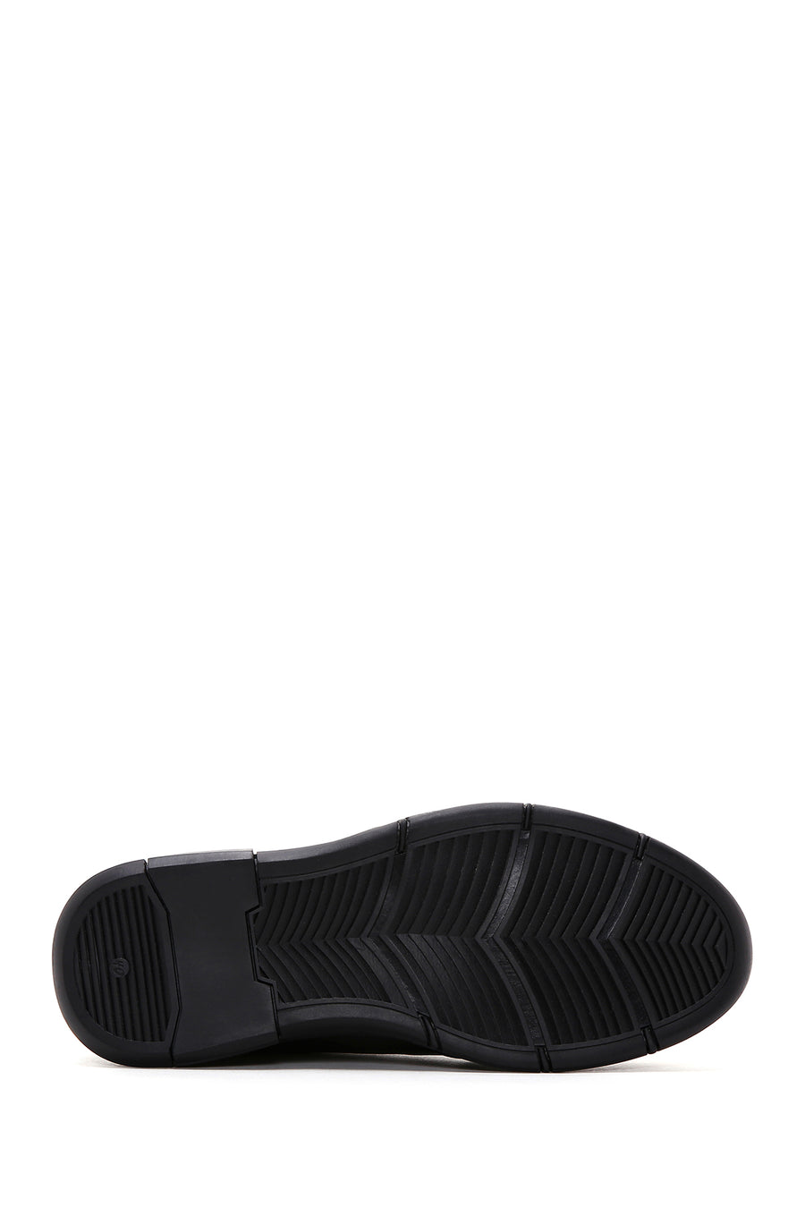 Erkek Siyah Bağcıklı Deri Casual Sneaker