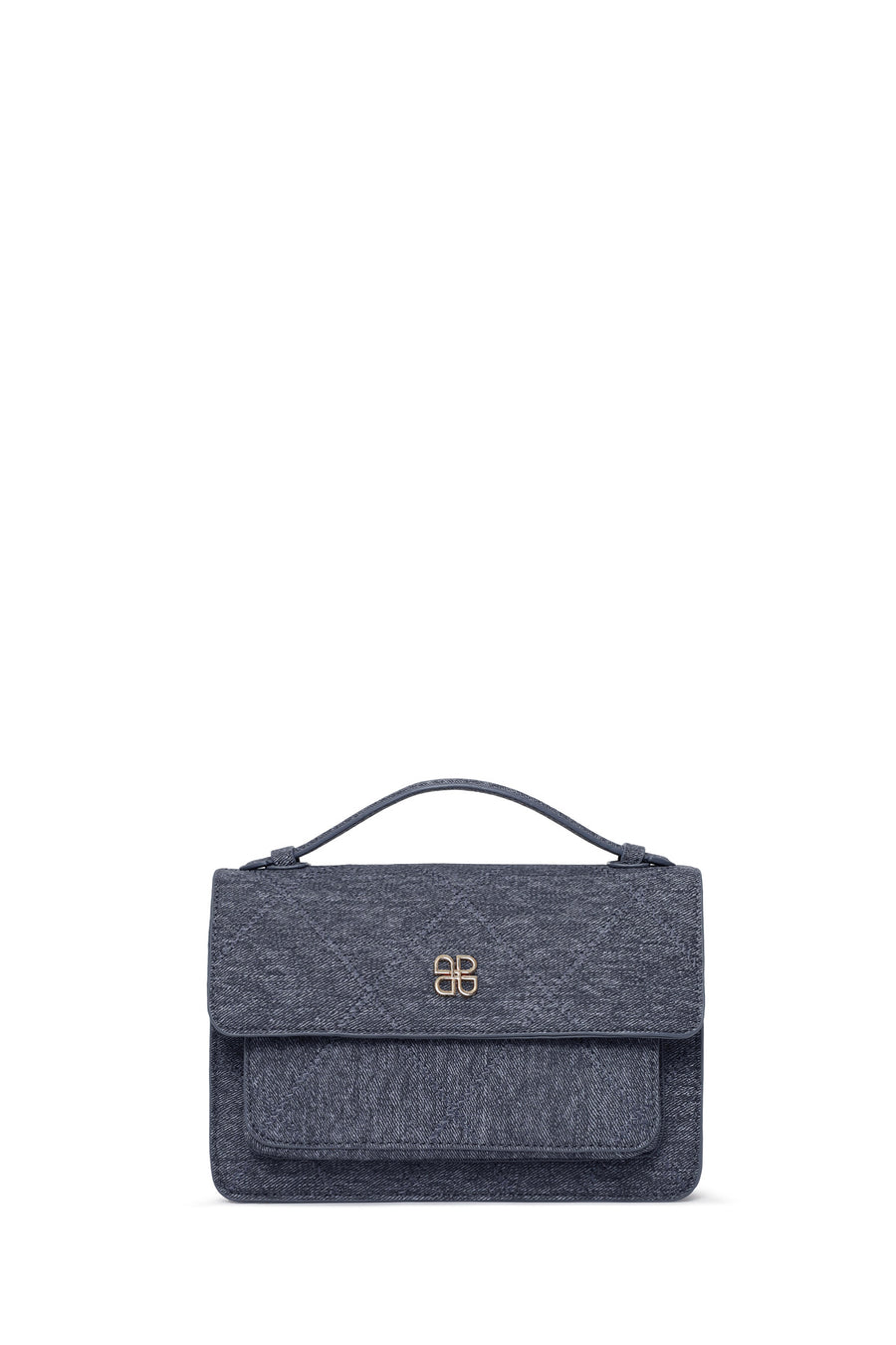 Woman Anthracite Long-Strap Fabric Crossbody Bag