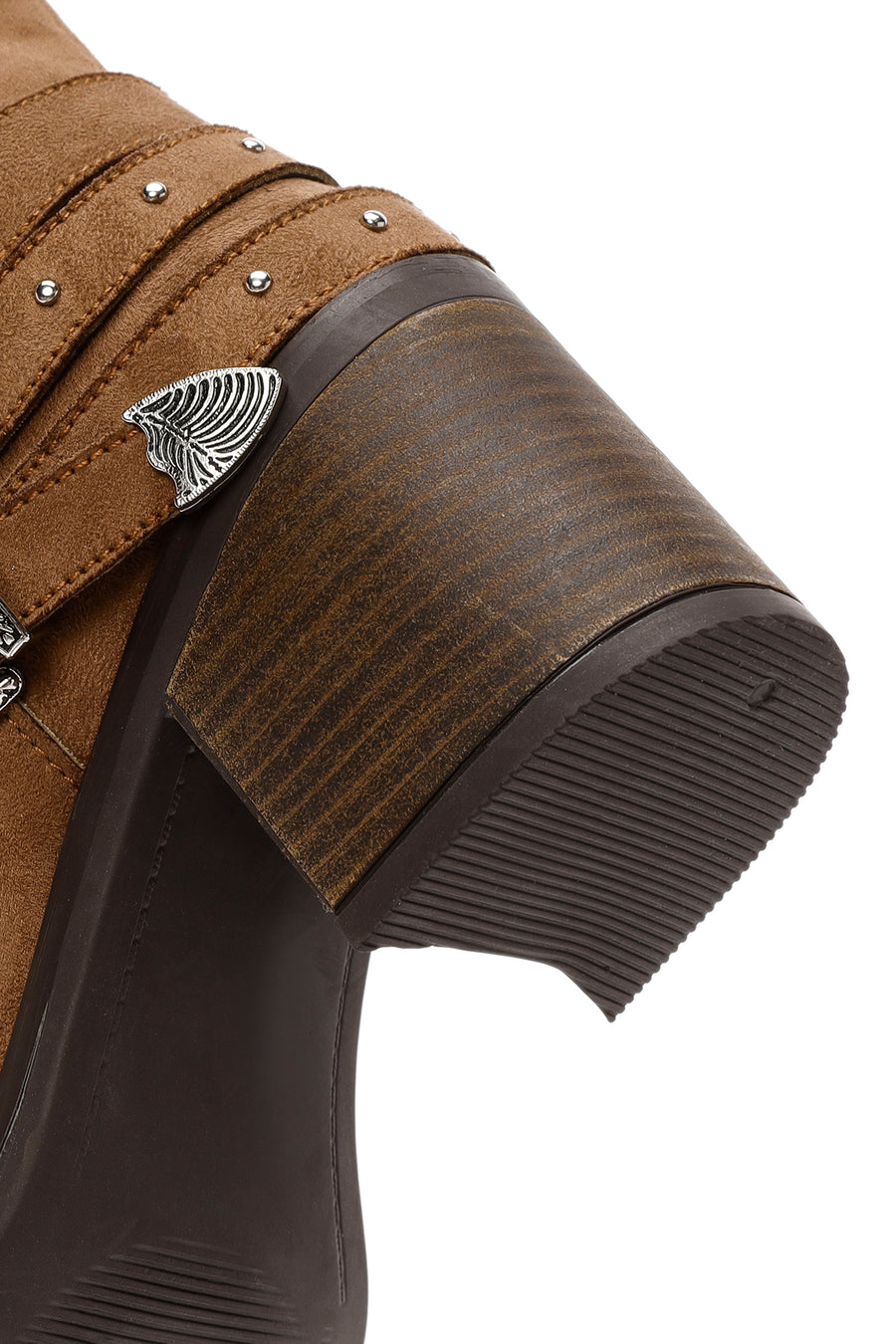 Women's Tan Suede Heeled Cowboy Boots
