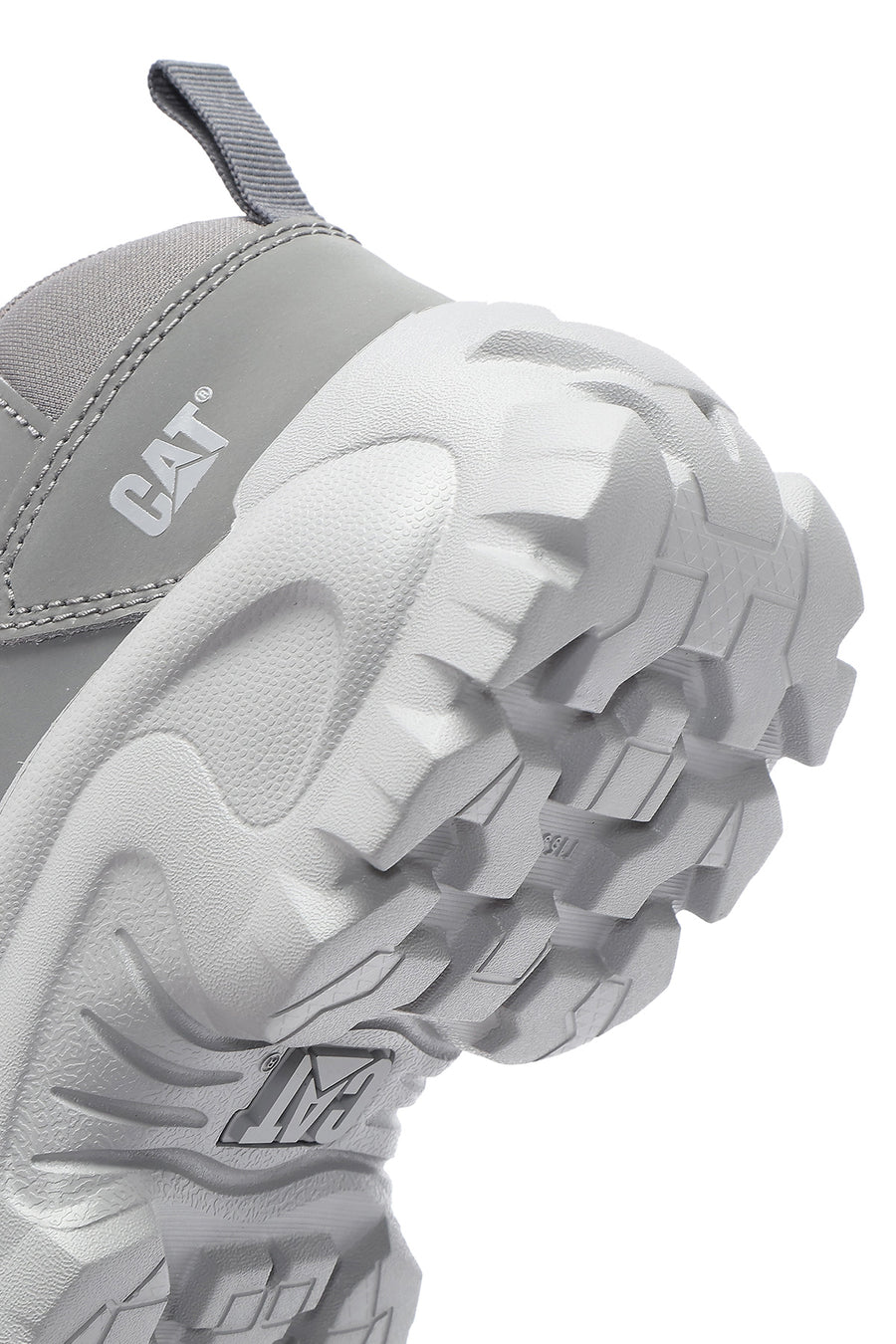 Caterpillar Men's Grey Intruder Essential Lace-Up Chunky Sole Leather Sneaker