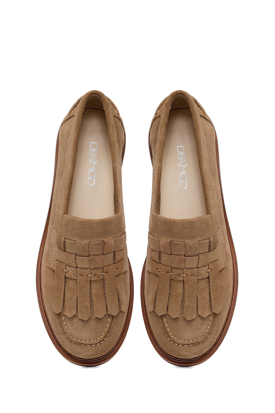 Woman Mink Tasselled Suede Leather Loafer