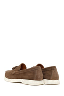 Erkek Bej Püsküllü Süet Deri Casual Loafer | Derimod