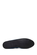 Women's Blue Fabric Loafer | Derimod