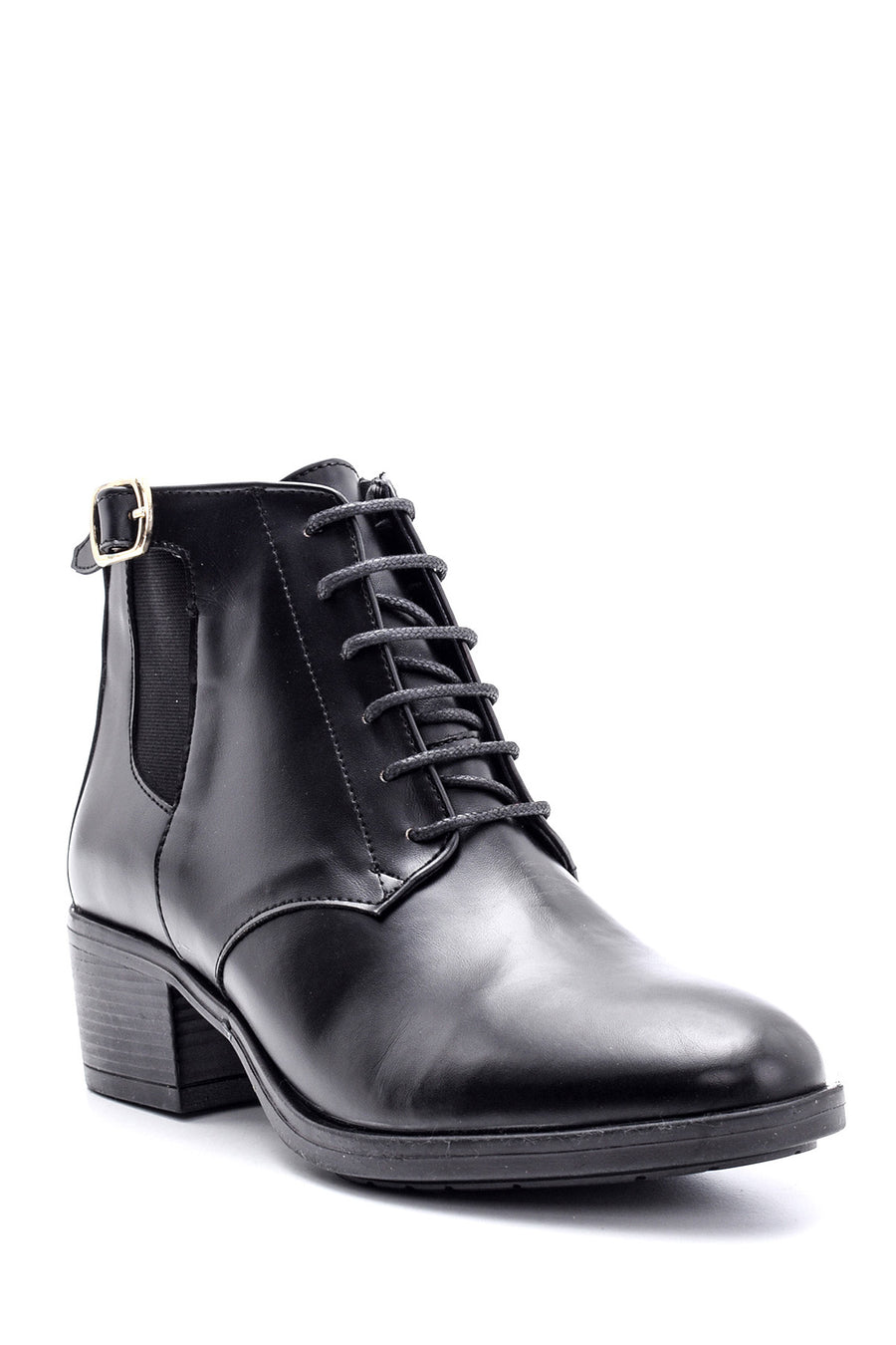 Women's Buckle Detailed Heeled Boots