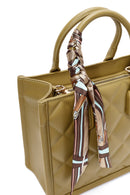 Women's Khaki Long Strap Accessory Detailed Quilted Handbag | Derimod