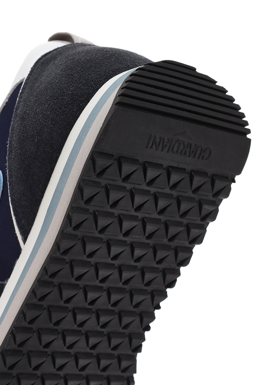 Alberto Guardiani Men's Navy Blue Wen Thick Sole Lace-Up Suede Leather Sneaker